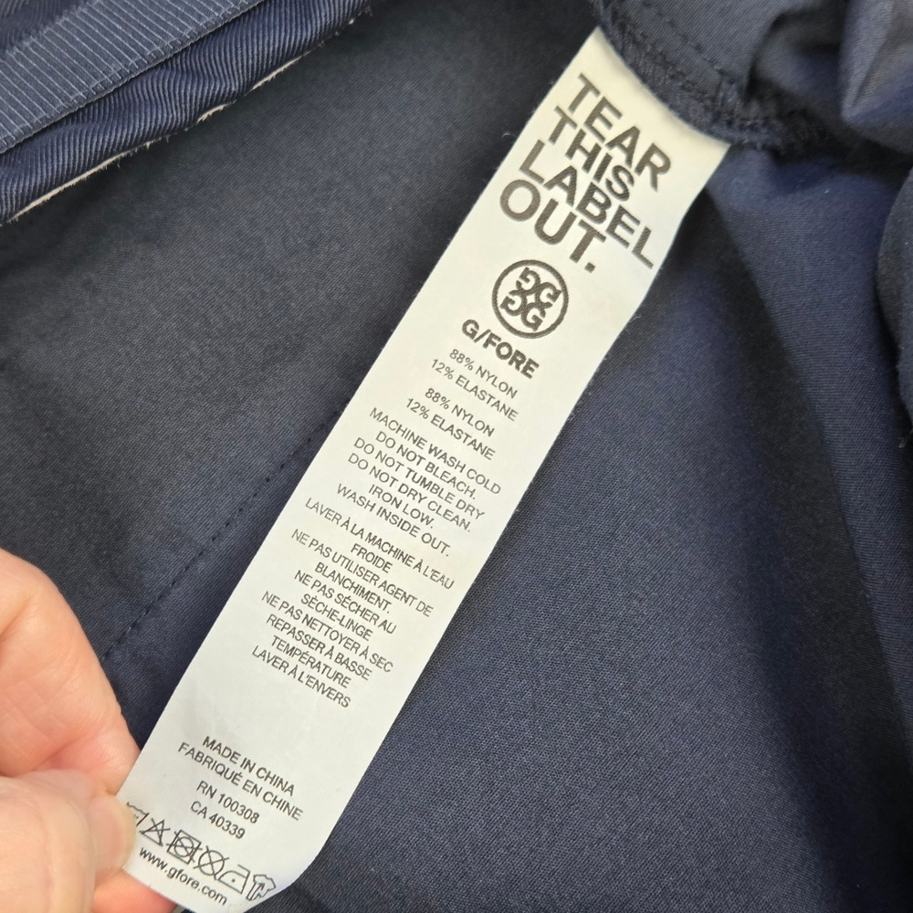 G/FORE Mens Golf Pants 35x31 Navy Blue Stretch Tech Twill Straight Flat Front - Picture 5 of 9